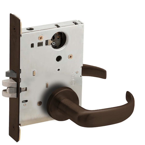Schlage Grade 1 Entrance Office Mortise Lock, Less Cylinder, 17 Lever, A Rose, Dark Oxidized Satin Bronze Oi L9050L 17A 613 - main